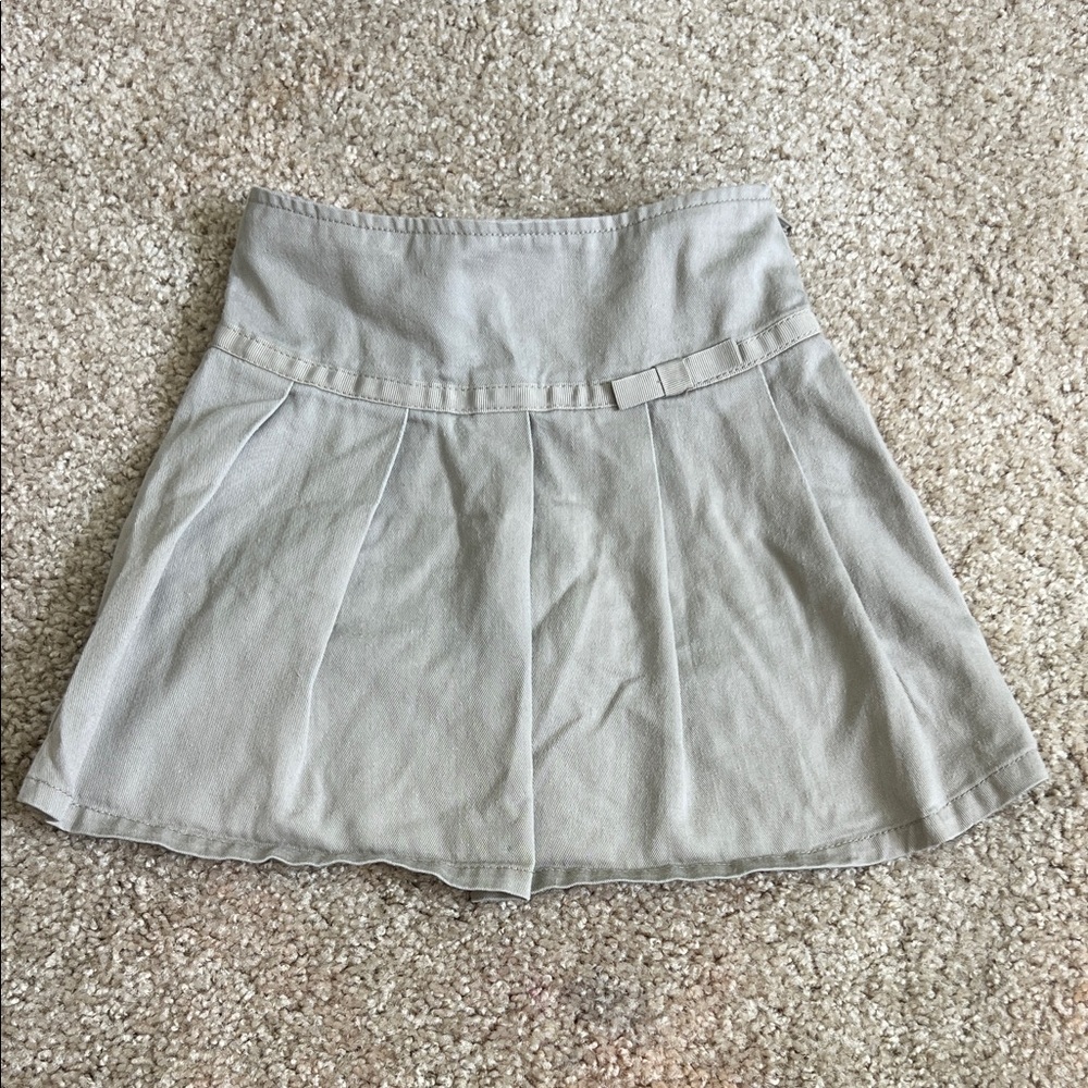 Stylish Khaki Tan Pleated Skirt with attached shorts